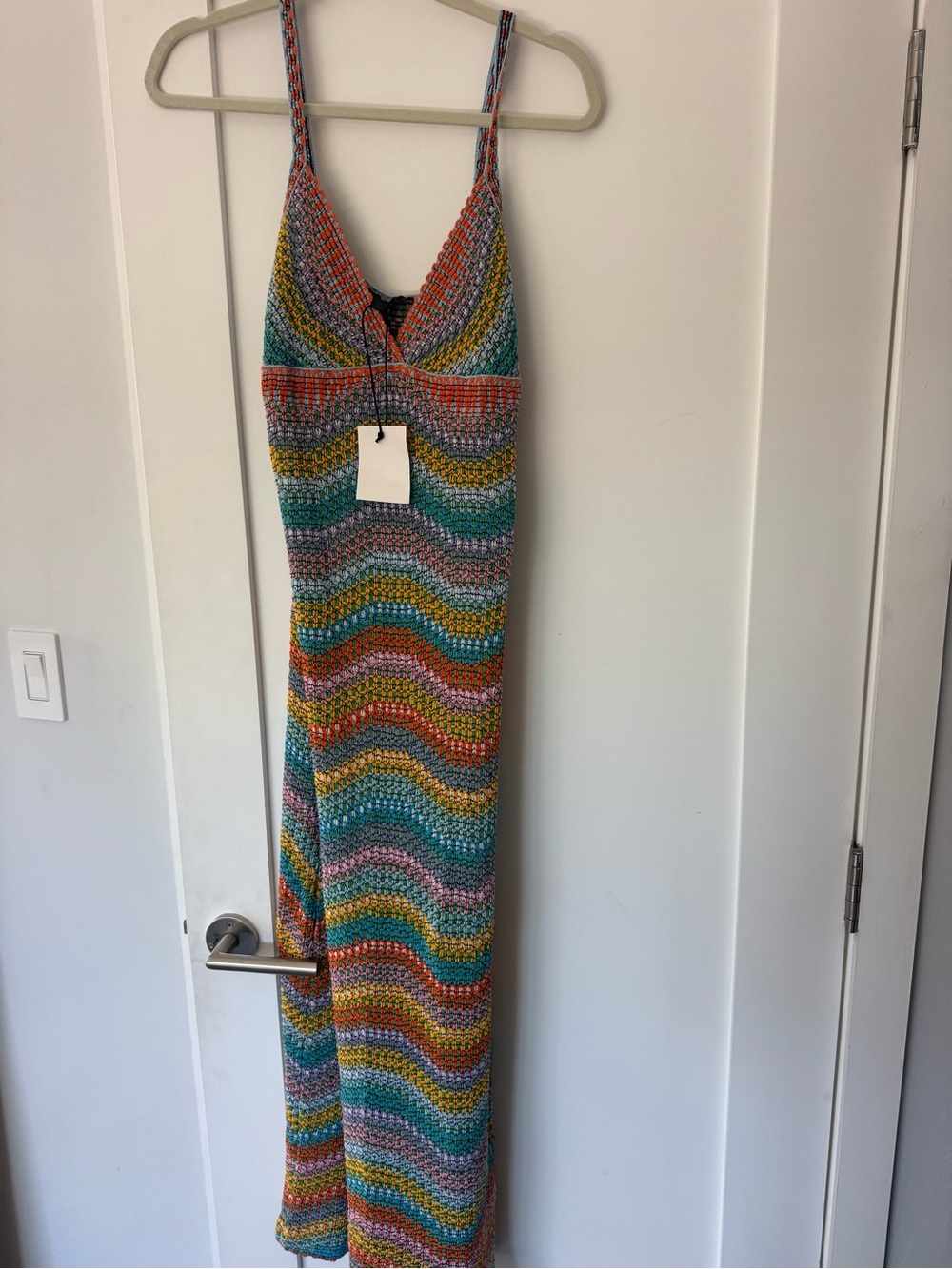 Zara Multicolor Crochet Maxi Dress — Turquoise, Lavender, Mustard, Peach - Picture 4 of 6